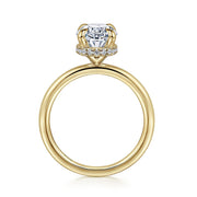 Gabriel & Co. Rainah - 14K Yellow Gold Hidden Halo Oval Diamond Engagement Setting