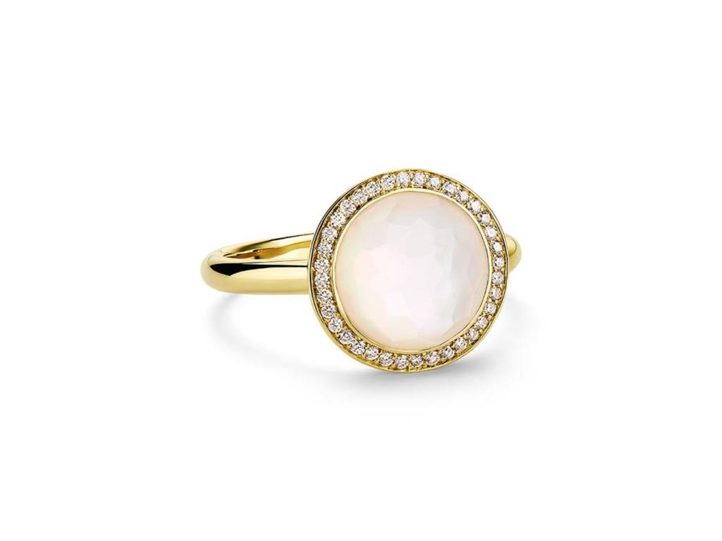 Ippolita 18k Yellow Gold Mother-of-Pearl and Diamond Ring