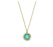 Ippolita 18k Yellow Gold Small Diamond and Turquoise Pendant Necklace