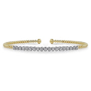 Gabriel & Co. 14K White-Yellow Gold Bujukan Diamond Cuff Bracelet