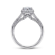 Gabriel & Co Verbena - 14K White Gold Marquise Halo Diamond Engagement Ring