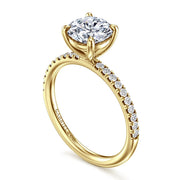 Gabriel & Co. 14K Yellow Gold Round Pave Diamond Engagement Ring Mounting