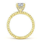 Gabriel & Co Bobbi - 14K Yellow Gold Round Diamond Engagement Ring