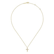 Gabriel & Co. 14K Yellow Gold Diamond Cross Pendant Necklace