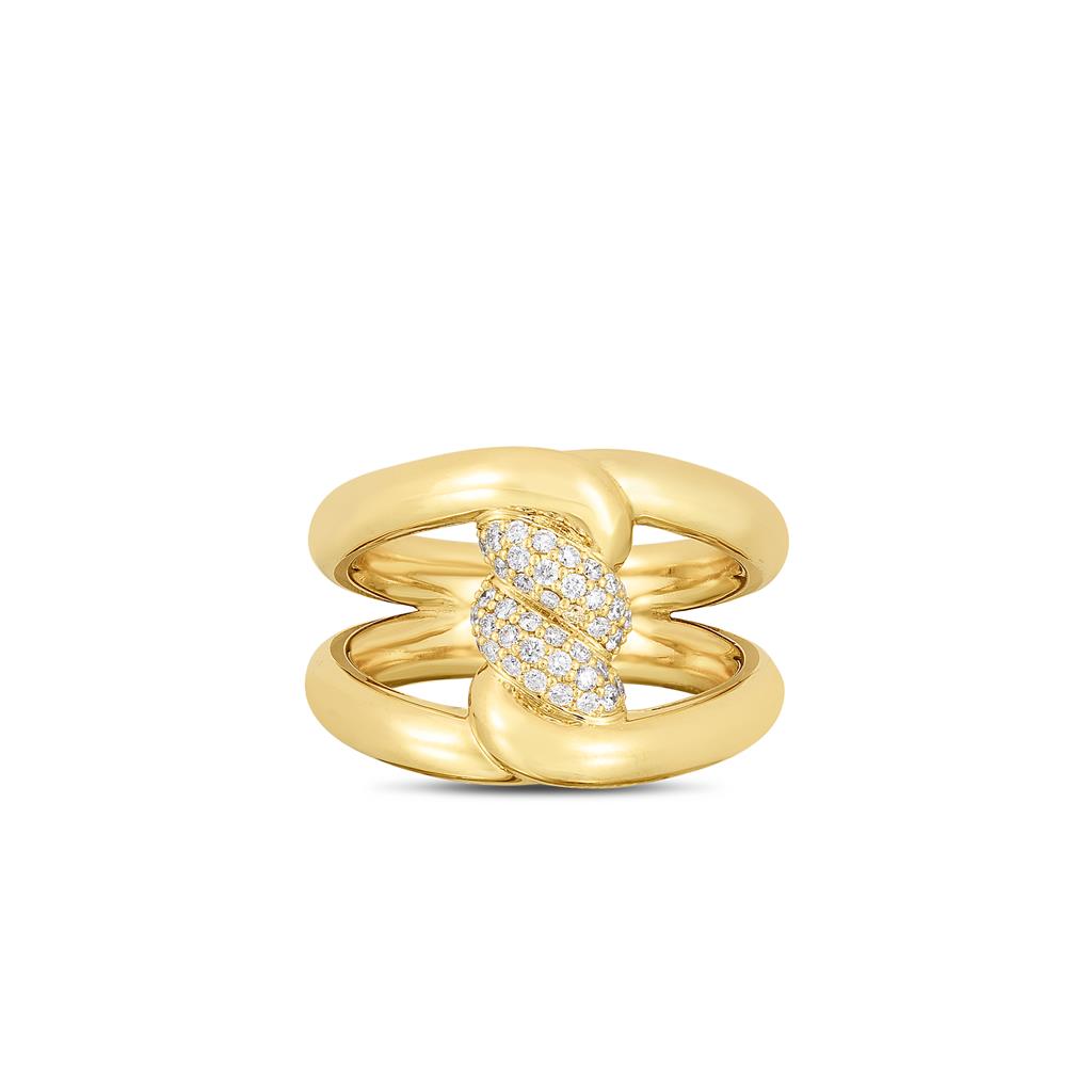 Roberto Coin 18k Yellow Gold Diamond Cialoma Ring