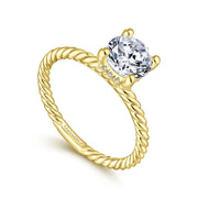 Gabriel & Co Bobbi - 14K Yellow Gold Round Diamond Engagement Ring