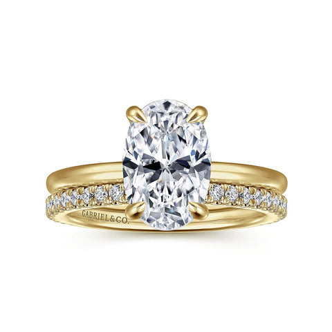 Gabriel & Co. Rainah - 14K Yellow Gold Hidden Halo Oval Diamond Engagement Setting