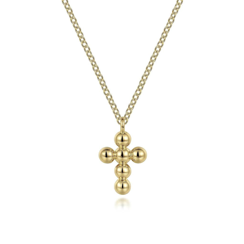 Gabriel & Co. 14K Yellow Gold Bujukan Cross Pendant Necklace