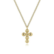 Gabriel & Co. 14K Yellow Gold Bujukan Cross Pendant Necklace