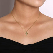 Gabriel & Co. 14K Yellow Gold Diamond Cross Pendant Necklace