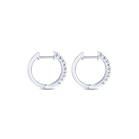 Gabriel & Co. 14k White Gold Diamond Huggie Hoop Earrings - .32cttw