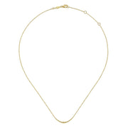 Gabriel & Co. 14K Yellow Gold Graduating Bujukan Beads Curved Bar Necklace