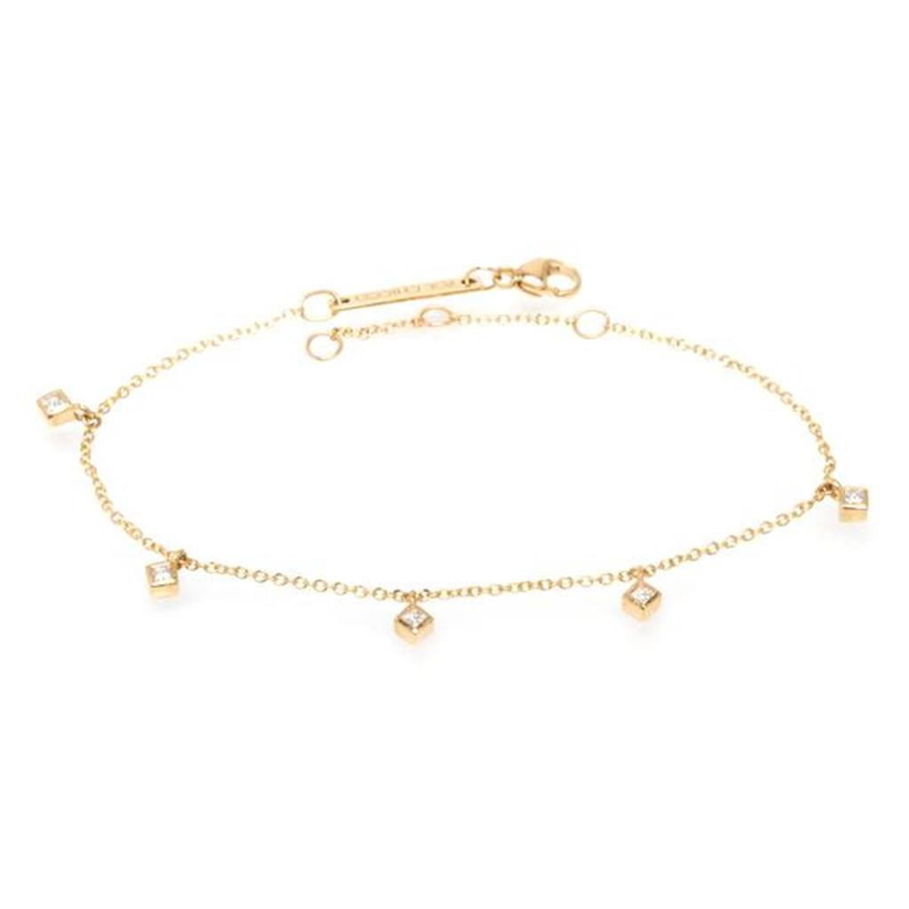 Zoe Chicco 14K 5 Princess Diamond Dangle Bracelet