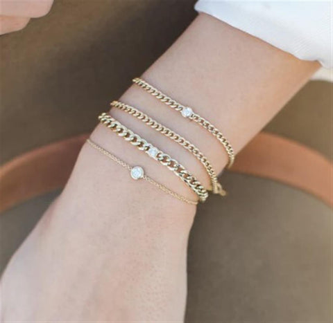 Zoe Chicco Single Floating Diamond Bracelet