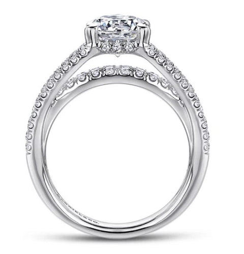 Gabriel & Co Norma - 14K White Gold Round Diamond Engagement Ring