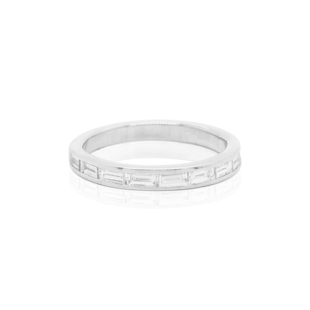 Platinum Channel Set Baguette Diamond Band