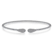 Gabriel & Co. 14K White Gold Bujukan Diamond Teardrops Bangle