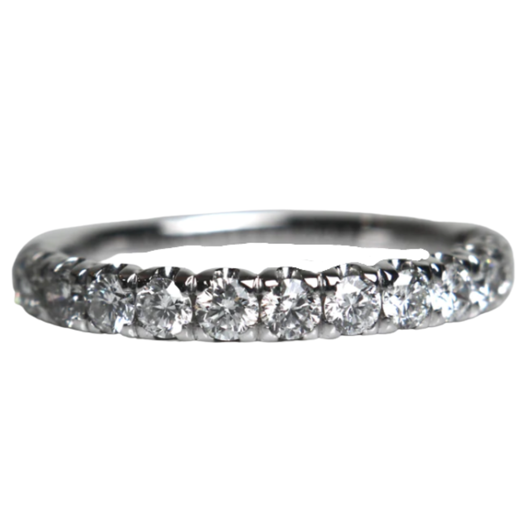 14k White Gold Diamond Band