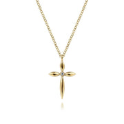 Gabriel & Co. 14K Yellow Gold Diamond Cross Pendant Necklace