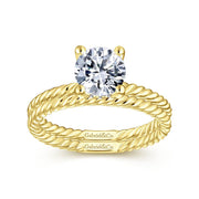 Gabriel & Co Bobbi - 14K Yellow Gold Round Diamond Engagement Ring