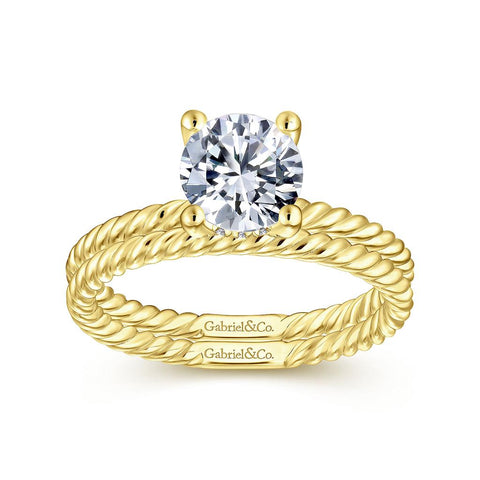 Gabriel & Co Bobbi - 14K Yellow Gold Round Diamond Engagement Ring