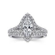 Gabriel & Co Verbena - 14K White Gold Marquise Halo Diamond Engagement Ring