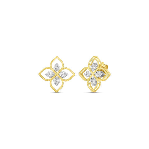 Roberto Coin 18k Two-Tone Princess Flower Earrings