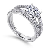 Gabriel & Co Norma - 14K White Gold Round Diamond Engagement Ring