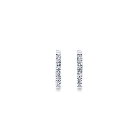 Gabriel & Co. 14k White Gold Diamond Huggie Hoop Earrings - .32cttw