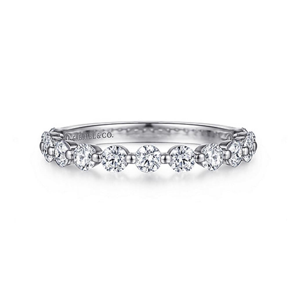 Gabriel & Co. 14K White Gold Single Prong Diamond Anniversary Band - 0.85cttw