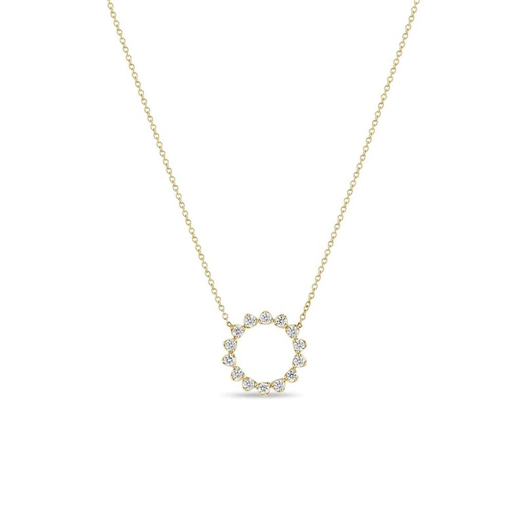 Zoe Chicco Prong Diamond Circle Necklace - .42cttw