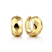 Gabriel & Company 14K Yellow Plain Gold 15mm Huggies