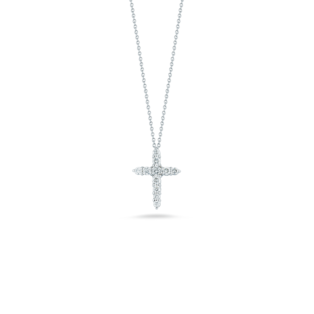 Roberto Coin Tapered Diamond Cross Pendant