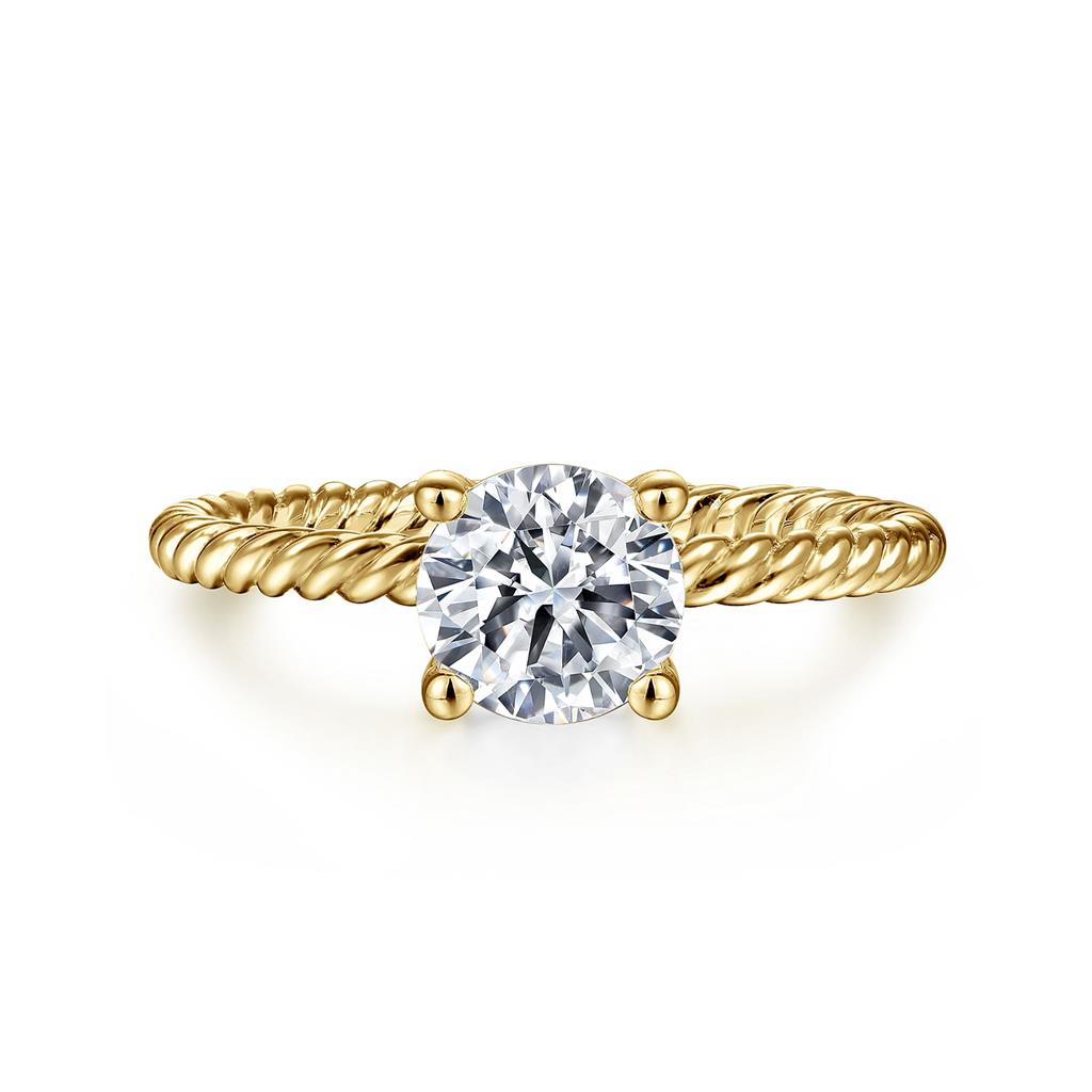 Gabriel & Co Bobbi - 14K Yellow Gold Round Diamond Engagement Ring