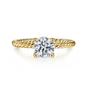 Gabriel & Co Bobbi - 14K Yellow Gold Round Diamond Engagement Ring