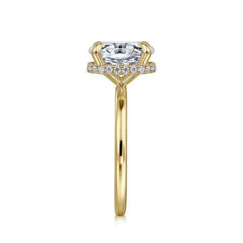 Gabriel & Co. Rainah - 14K Yellow Gold Hidden Halo Oval Diamond Engagement Setting