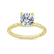 Gabriel & Co Bobbi - 14K Yellow Gold Round Diamond Engagement Ring