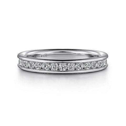 Gabriel & Co. 14K White Gold Channel Set Diamond Wedding Band - 0.50cttw