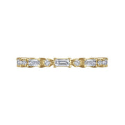 Gabriel & Co. 14K Yellow Gold Alternating Round and Baguette Diamond Band - .46cttw