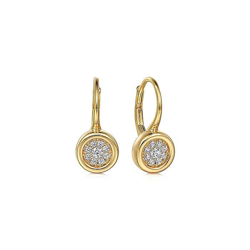 Gabriel & Co 14k Yellow Gold Cluster Diamond  Earrings - .20cttw